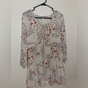 flowy floral dress.
